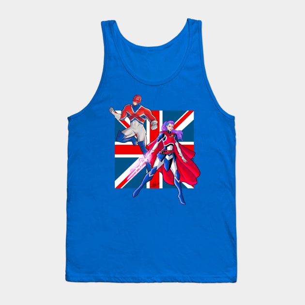 Captain Britain and Captain Britain Tank Top by sergetowers80